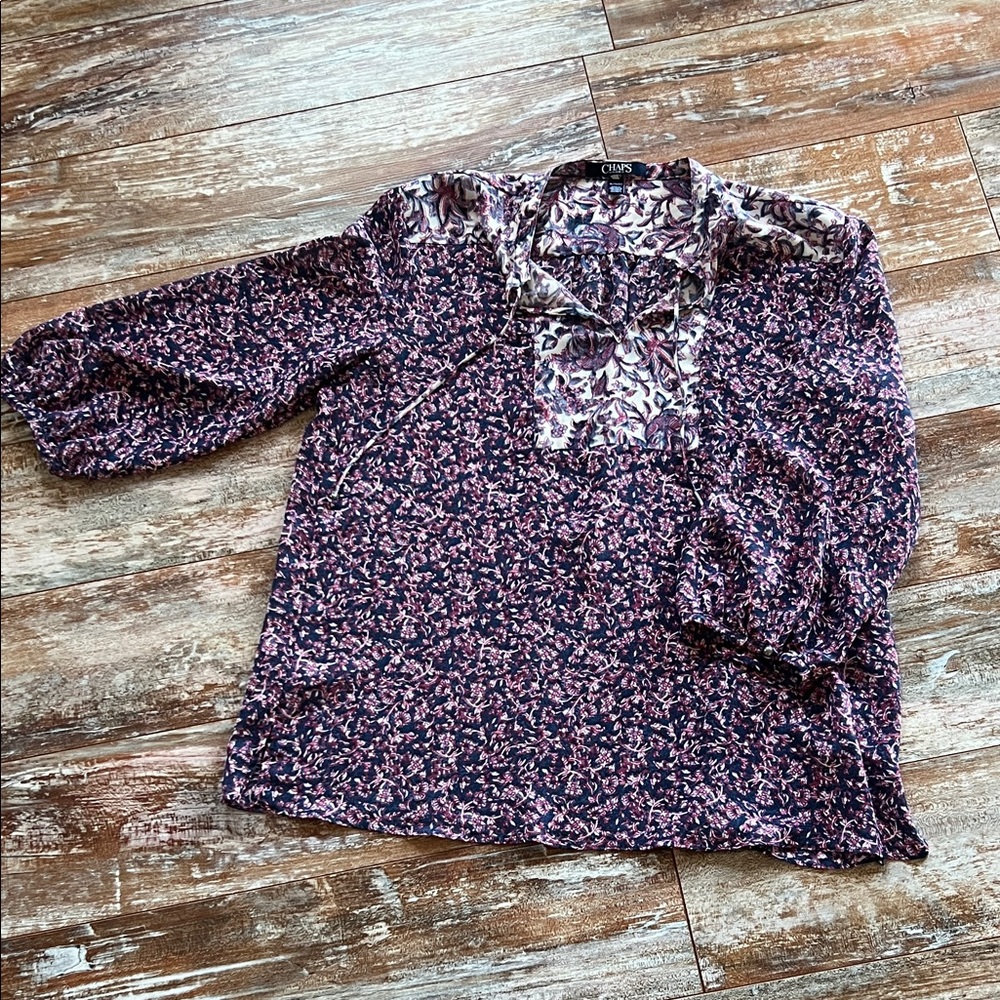 Chaps Purple Floral Women's Blouse